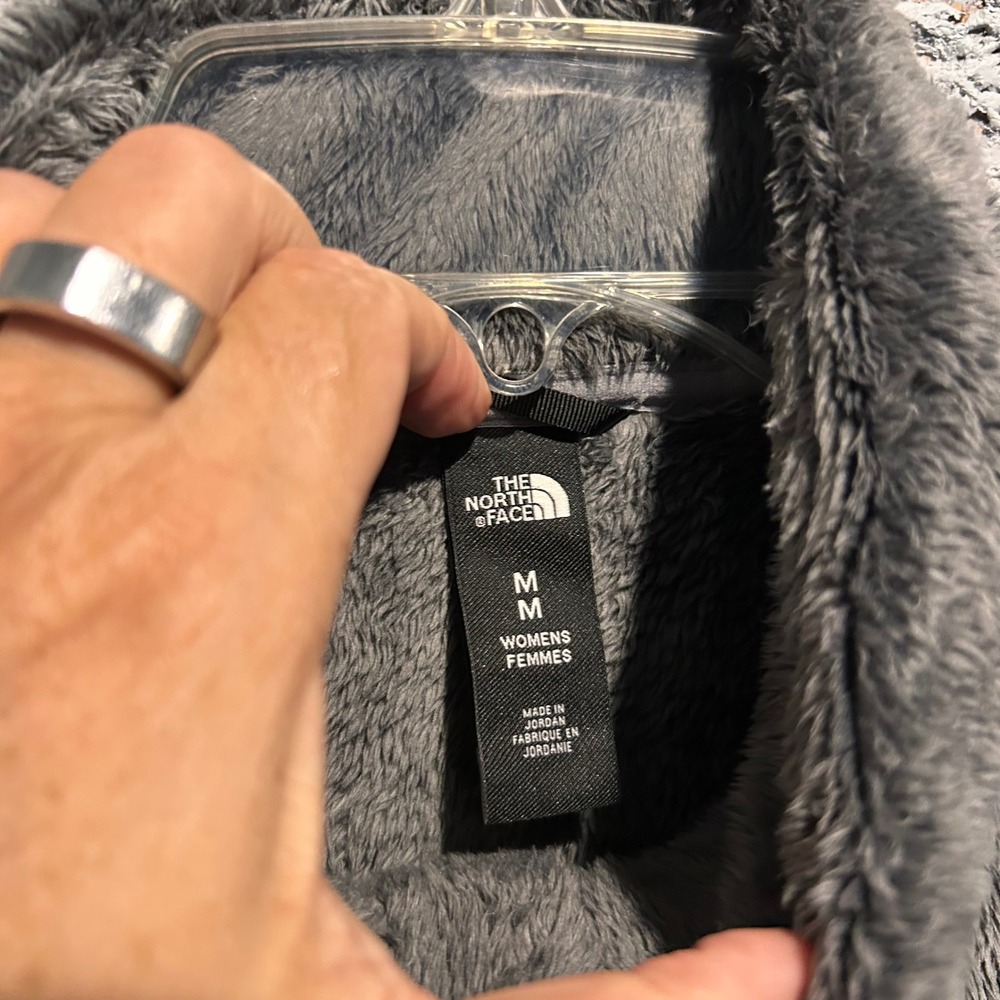 The North Face Osito Fleece Jacket Womens Medium Gray Full Zip Soft High Pile - Picture 6 of 7
